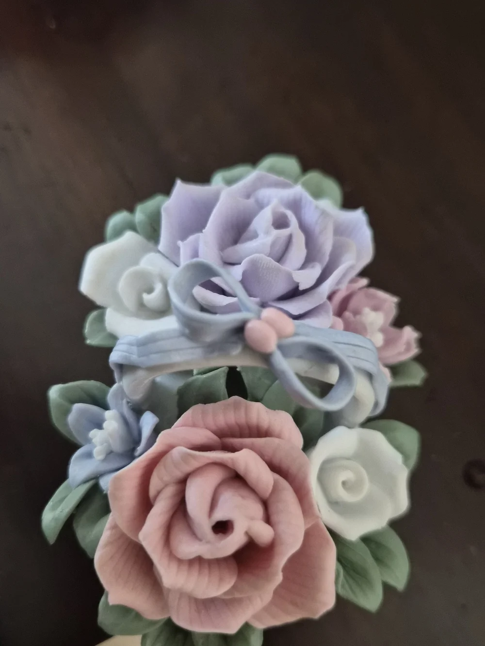Set of 3 Decorative Porcelain Rose Floral Arrangements – Cottagecore / Vintage S